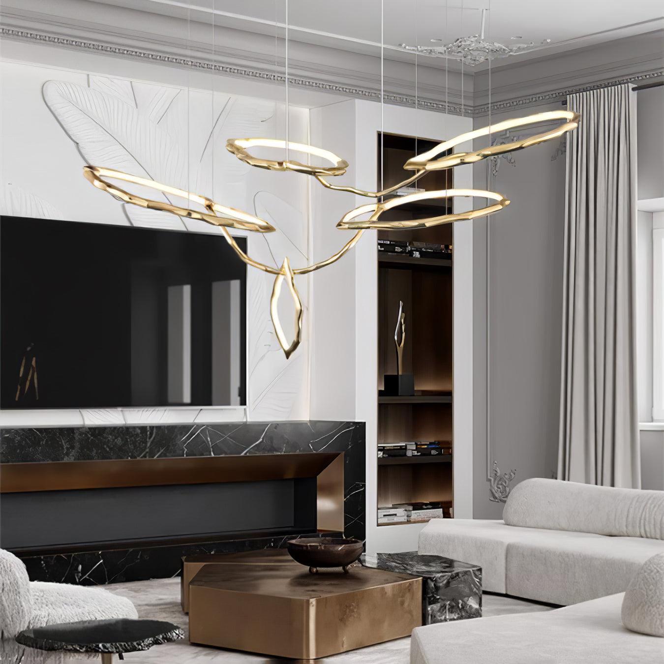 Cloud Rings Series Brass Chandelier - YIOSI