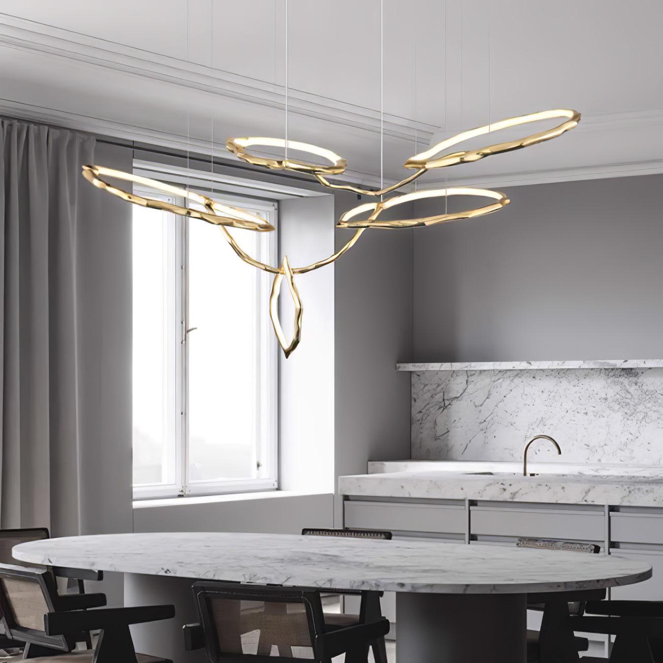 Cloud Rings Series Brass Chandelier - YIOSI