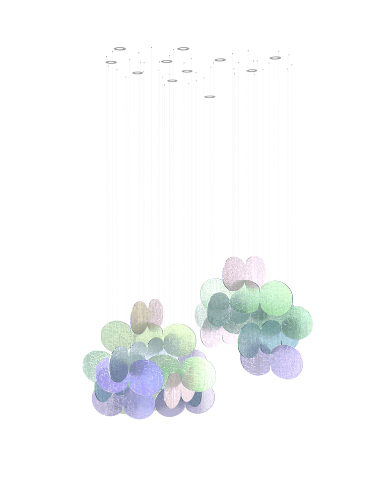 Clouds Iridescent Disc Chandelier - YIOSI