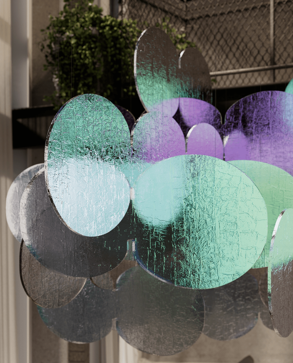 Clouds Iridescent Disc Chandelier - YIOSI