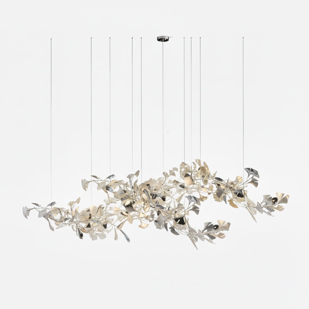 Gold White Leaves Combination Gingko Chandeliers - YIOSI