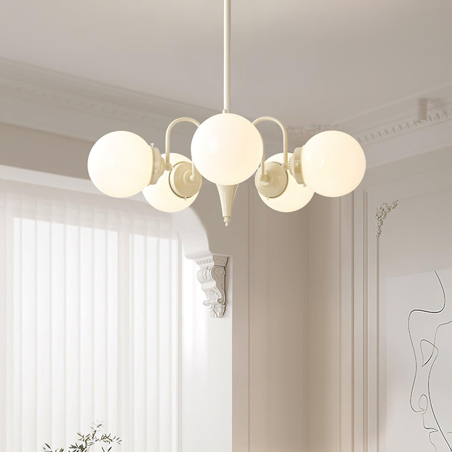 Cream Ball Chandelier - YIOSI