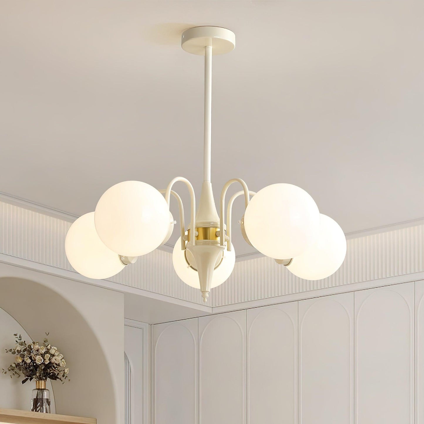 Cream Ball Chandelier - YIOSI