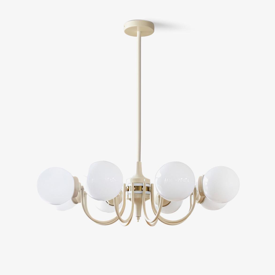 Cream Glass Ball Chandelier - YIOSI