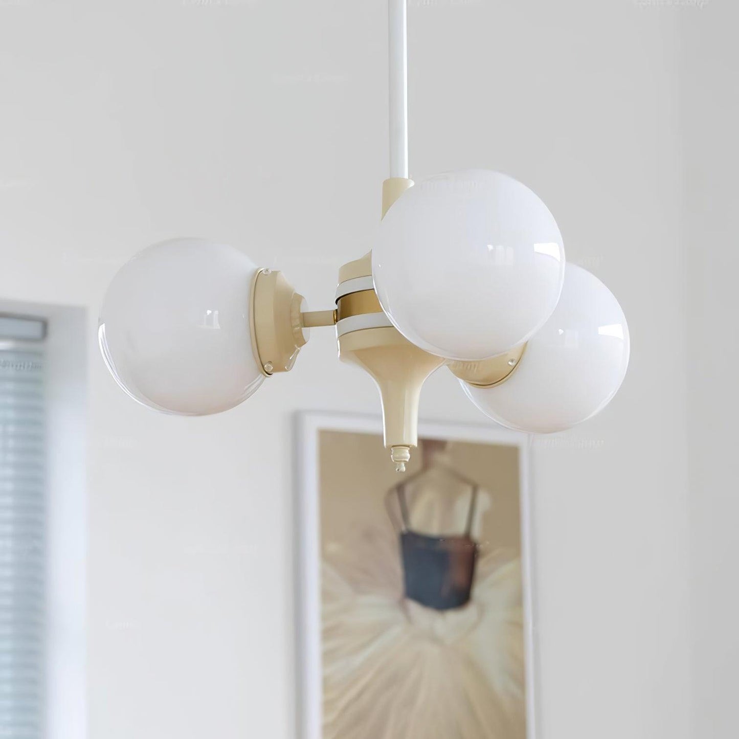 Cream Glass Ball Chandelier - YIOSI