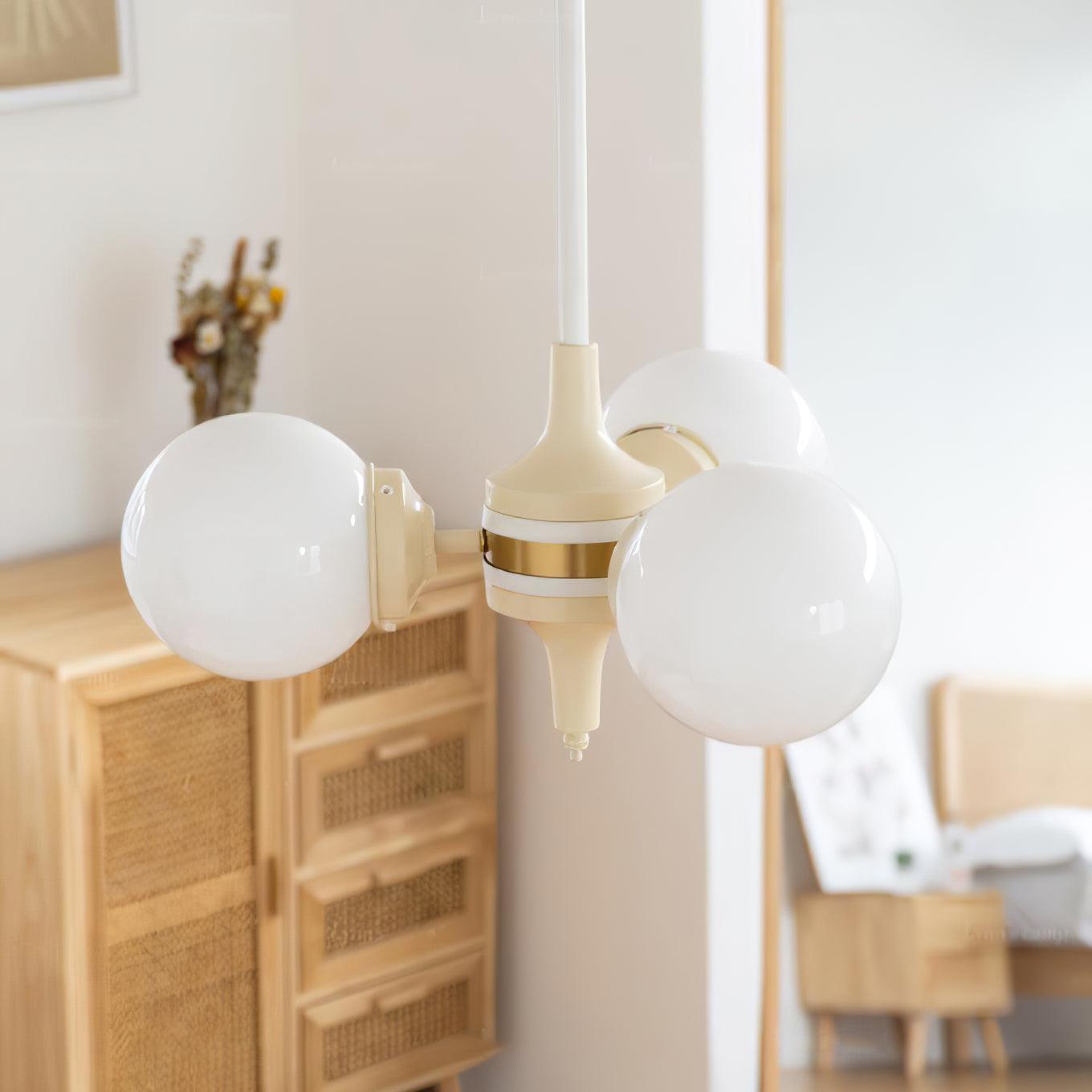 Cream Glass Ball Chandelier - YIOSI