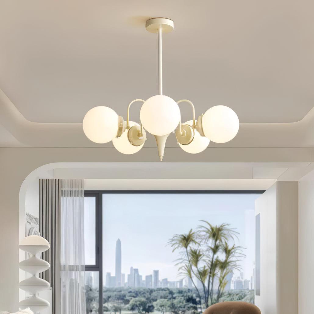Cream Glass Ball Chandelier - YIOSI