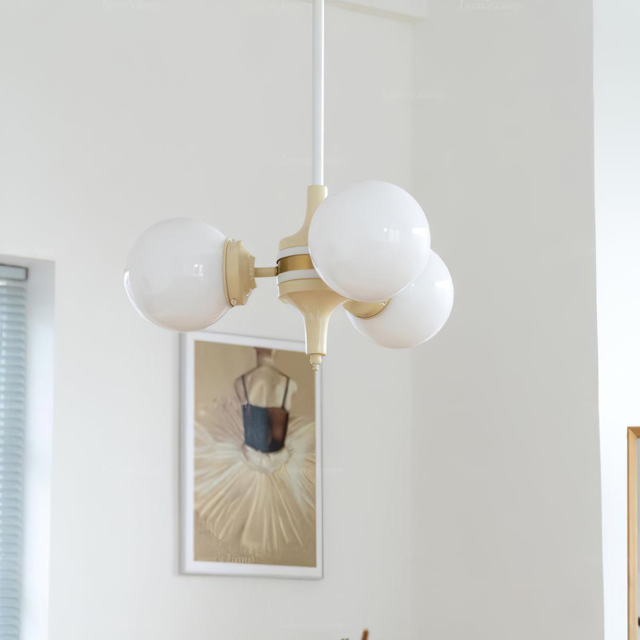 Cream Glass Ball Chandelier - YIOSI