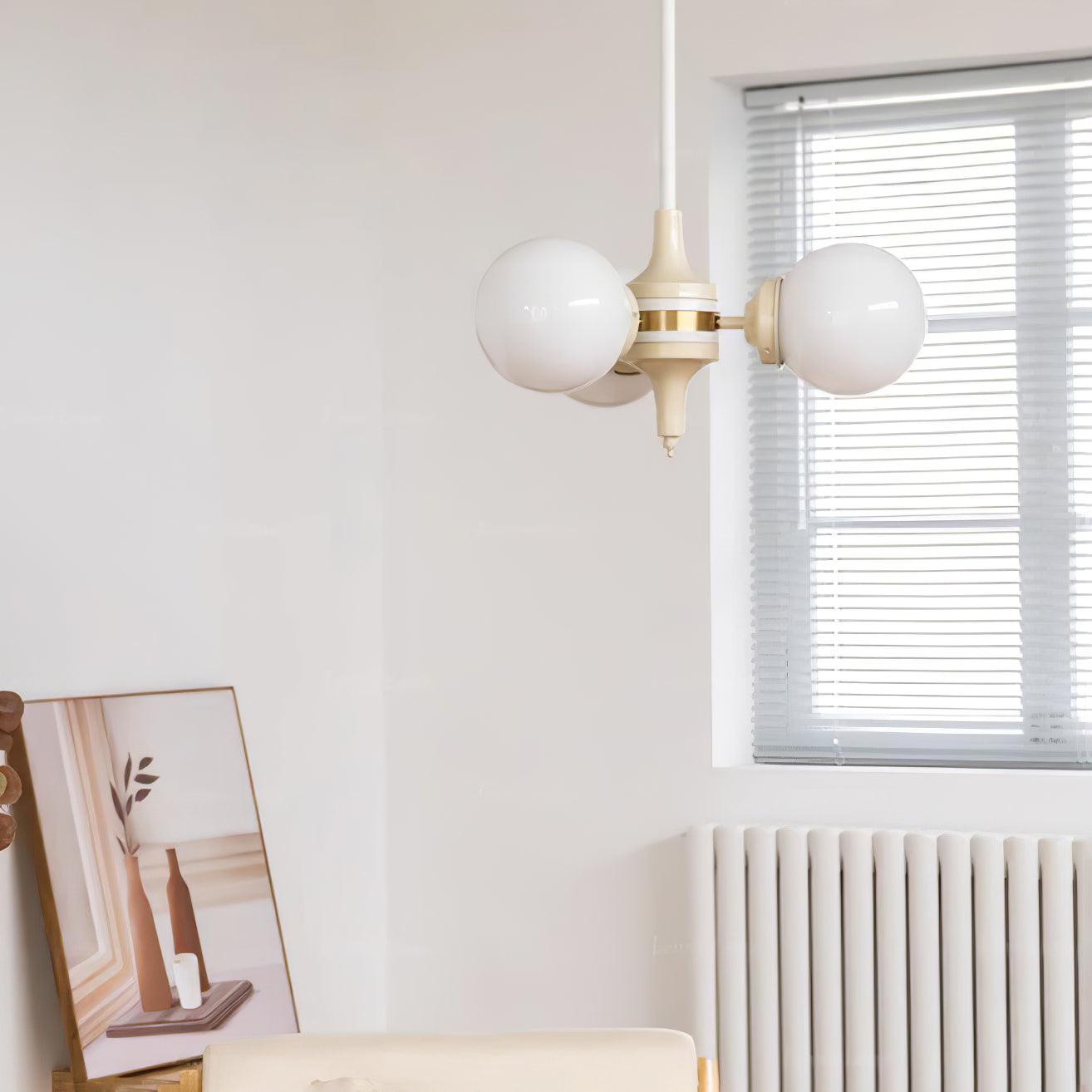Cream Glass Ball Chandelier - YIOSI