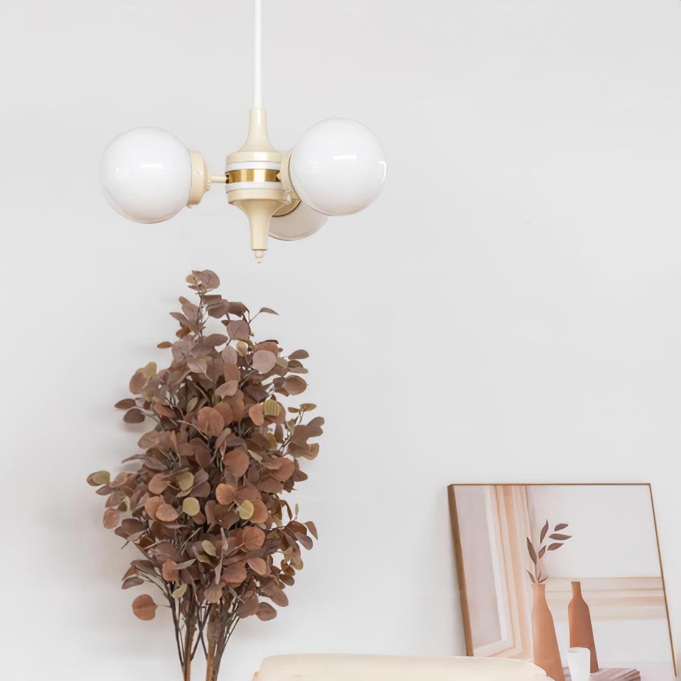 Cream Glass Ball Chandelier - YIOSI