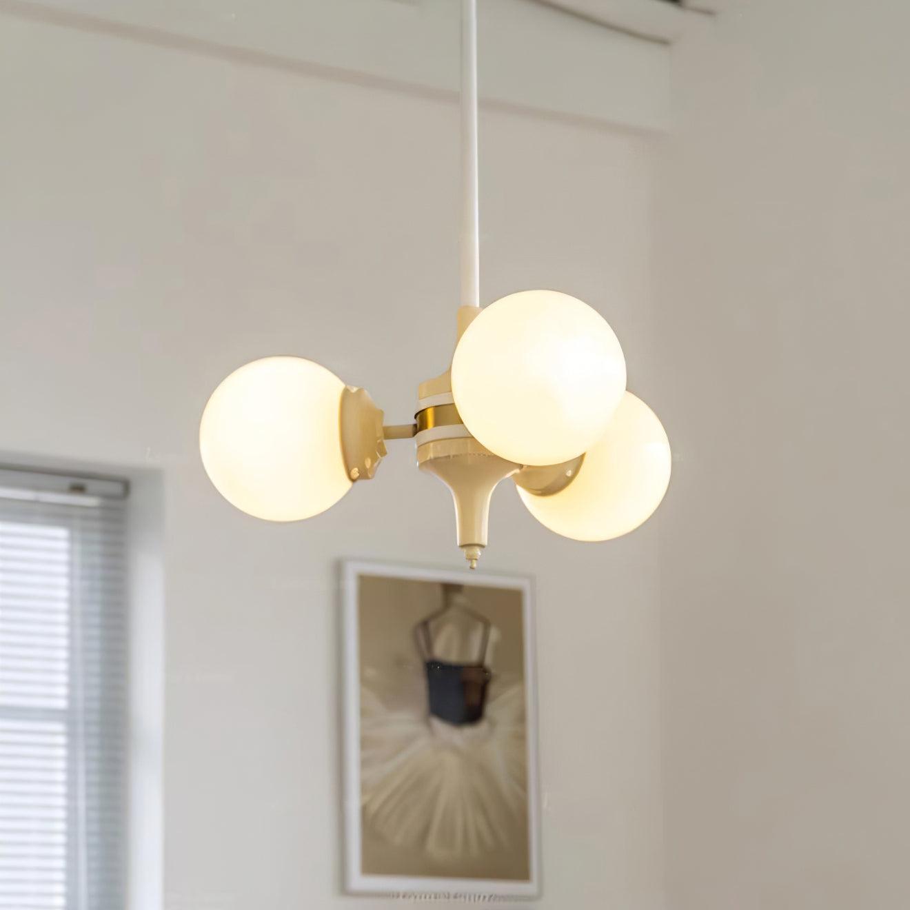 Cream Glass Ball Chandelier - YIOSI