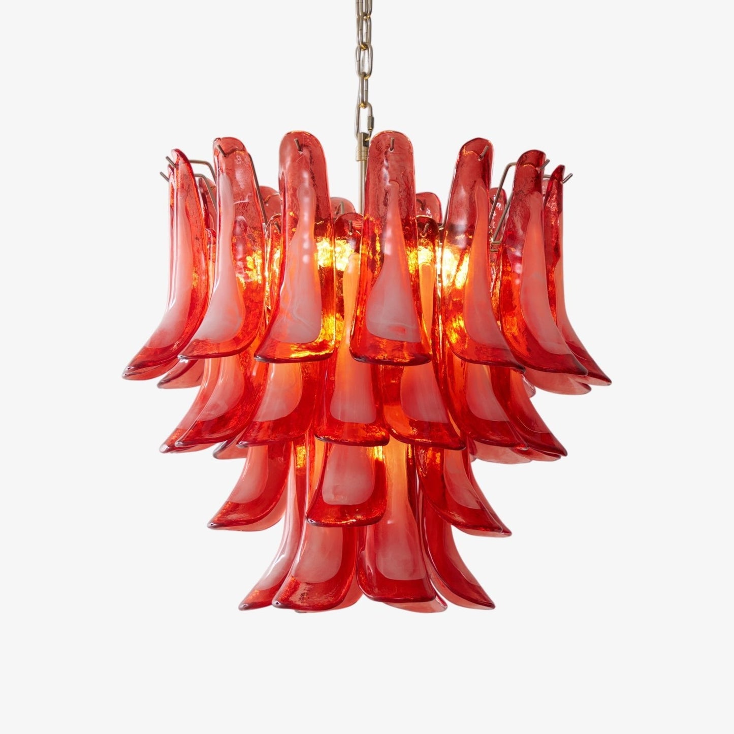 Crimson Glass Murano Petals Chandelier - YIOSI