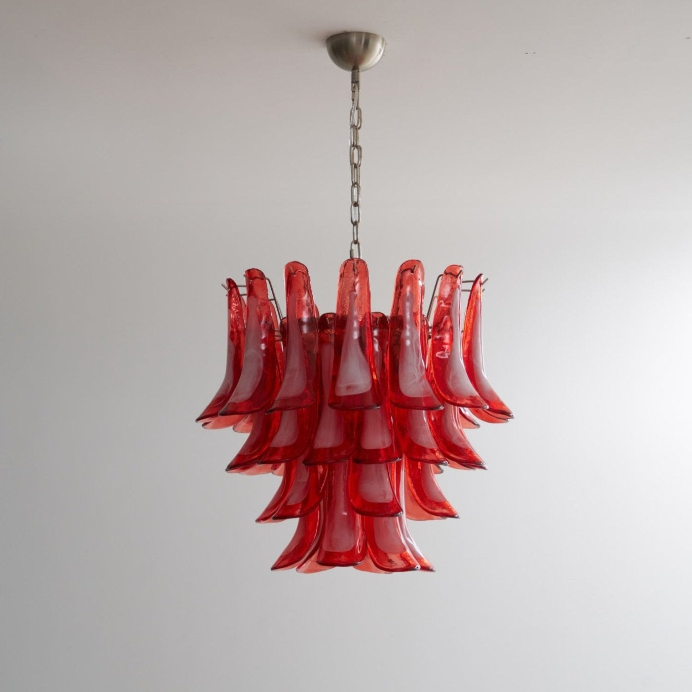 Crimson Glass Murano Petals Chandelier - YIOSI