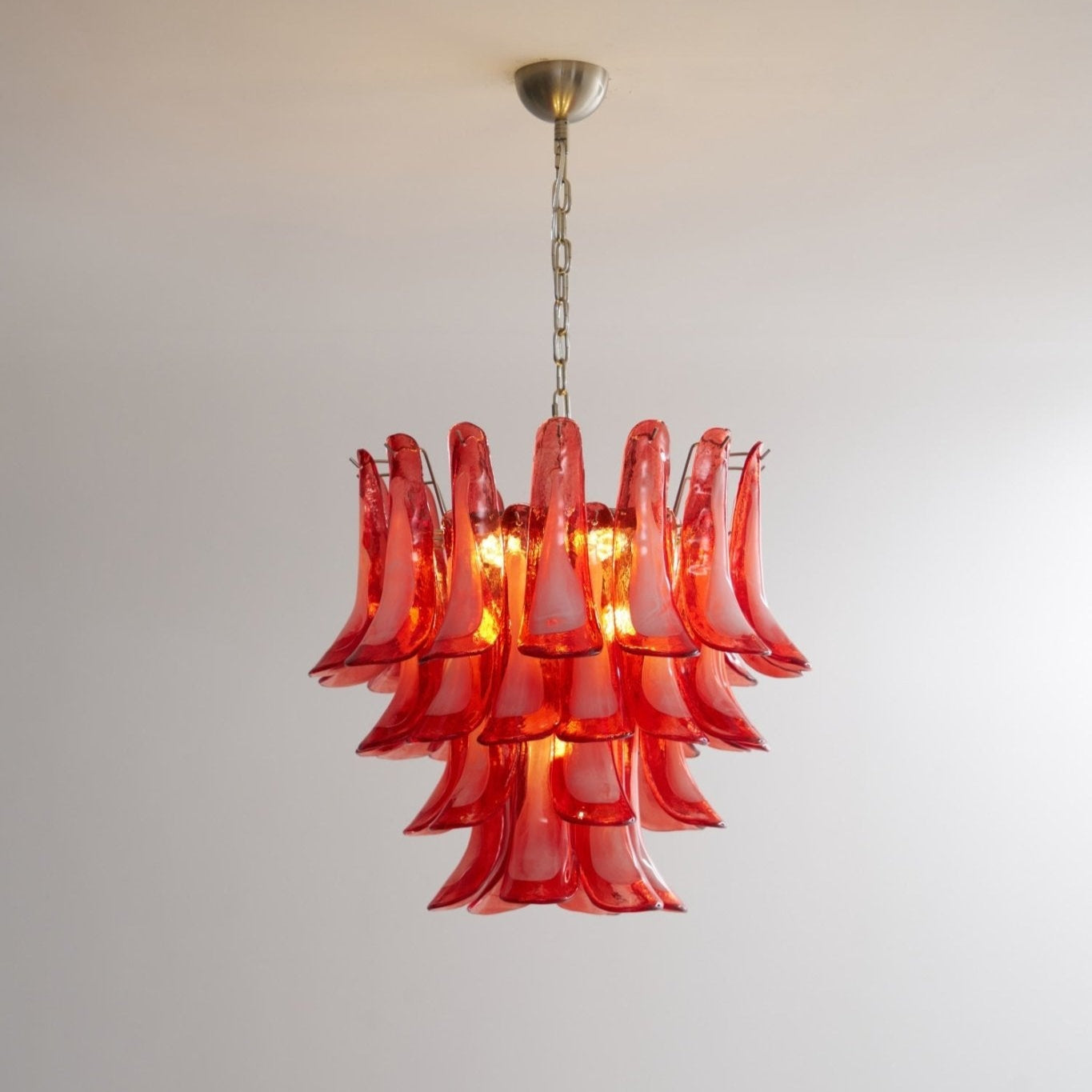 Crimson Glass Murano Petals Chandelier - YIOSI