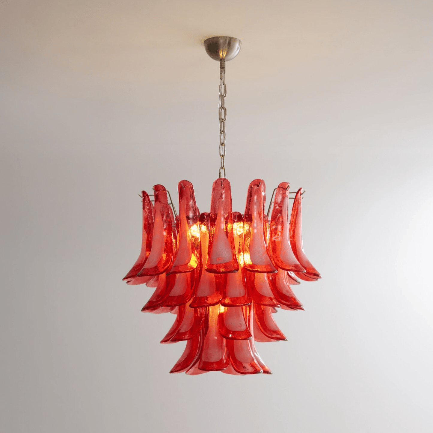 Crimson Glass Murano Petals Chandelier - YIOSI