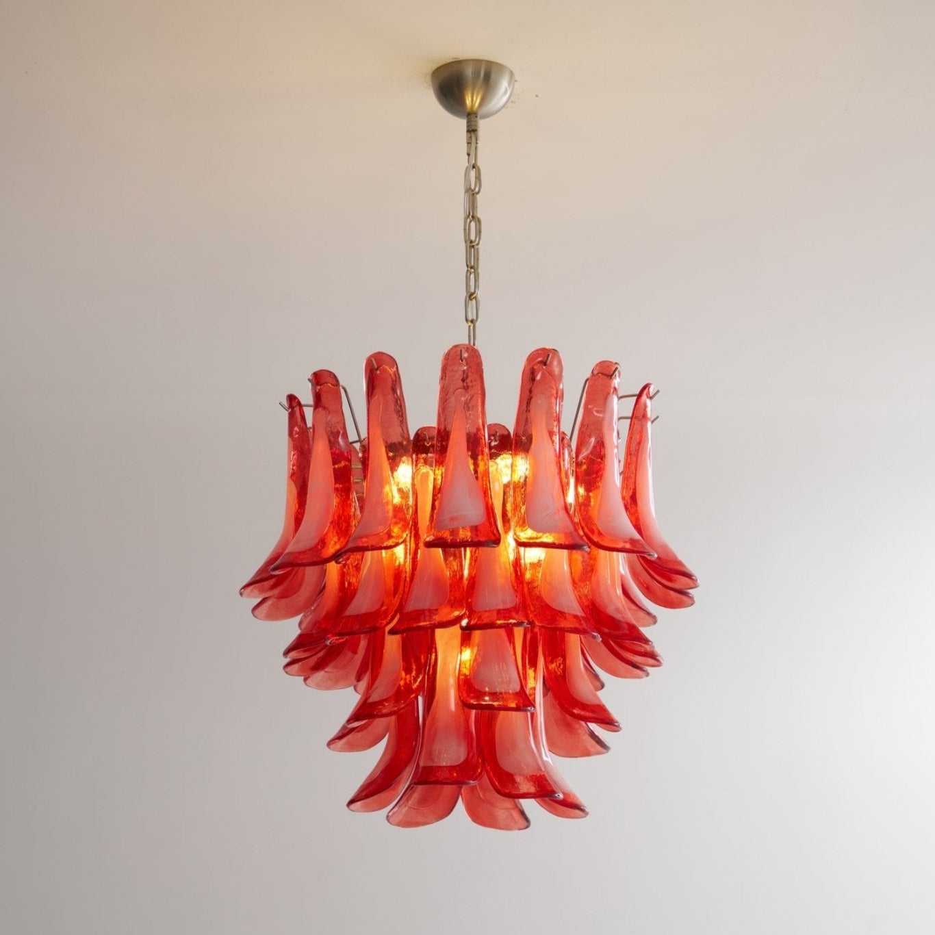 Crimson Glass Murano Petals Chandelier - YIOSI