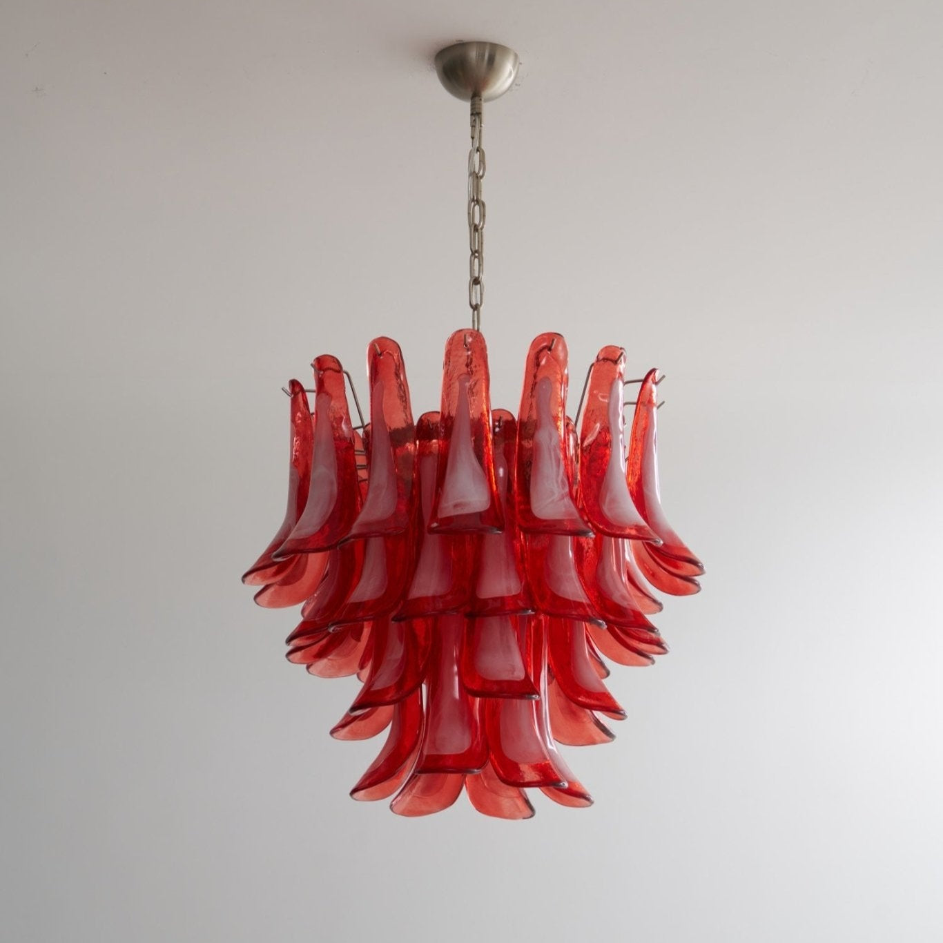 Crimson Glass Murano Petals Chandelier - YIOSI