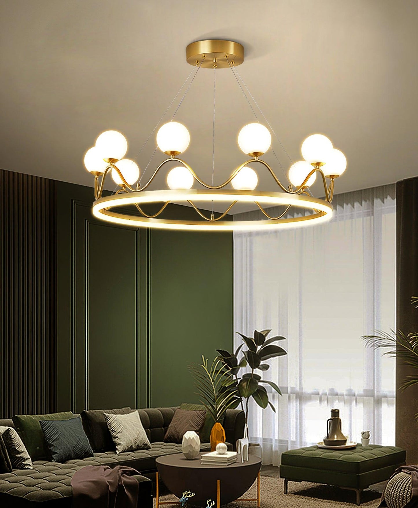 Crown Brass Chandelier - YIOSI