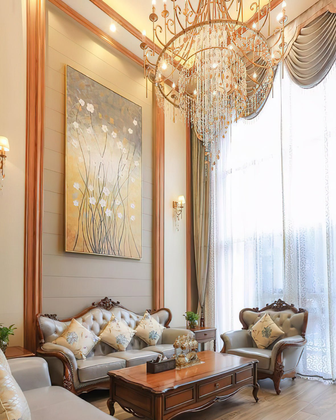 Tatum Lux Shell Crystal Chandelier – 21 Heads Copper