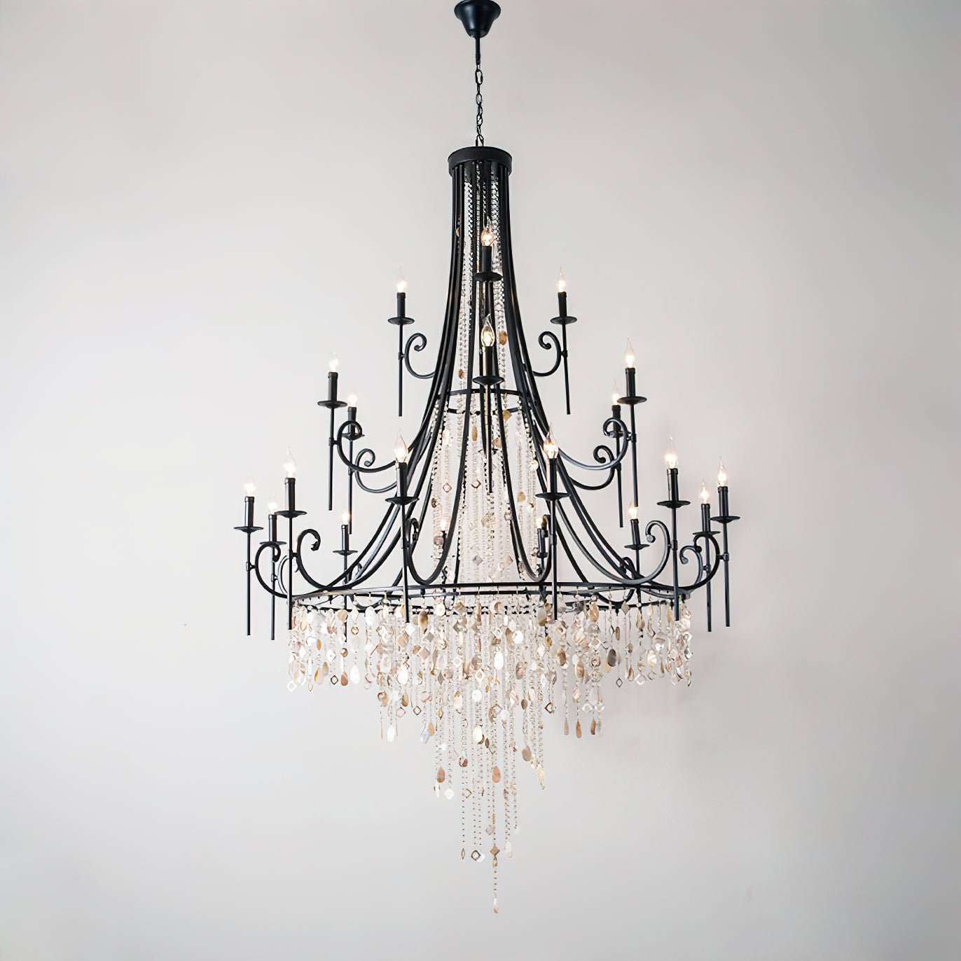 Tatum Lux Shell Crystal Chandelier – 21 Heads Copper