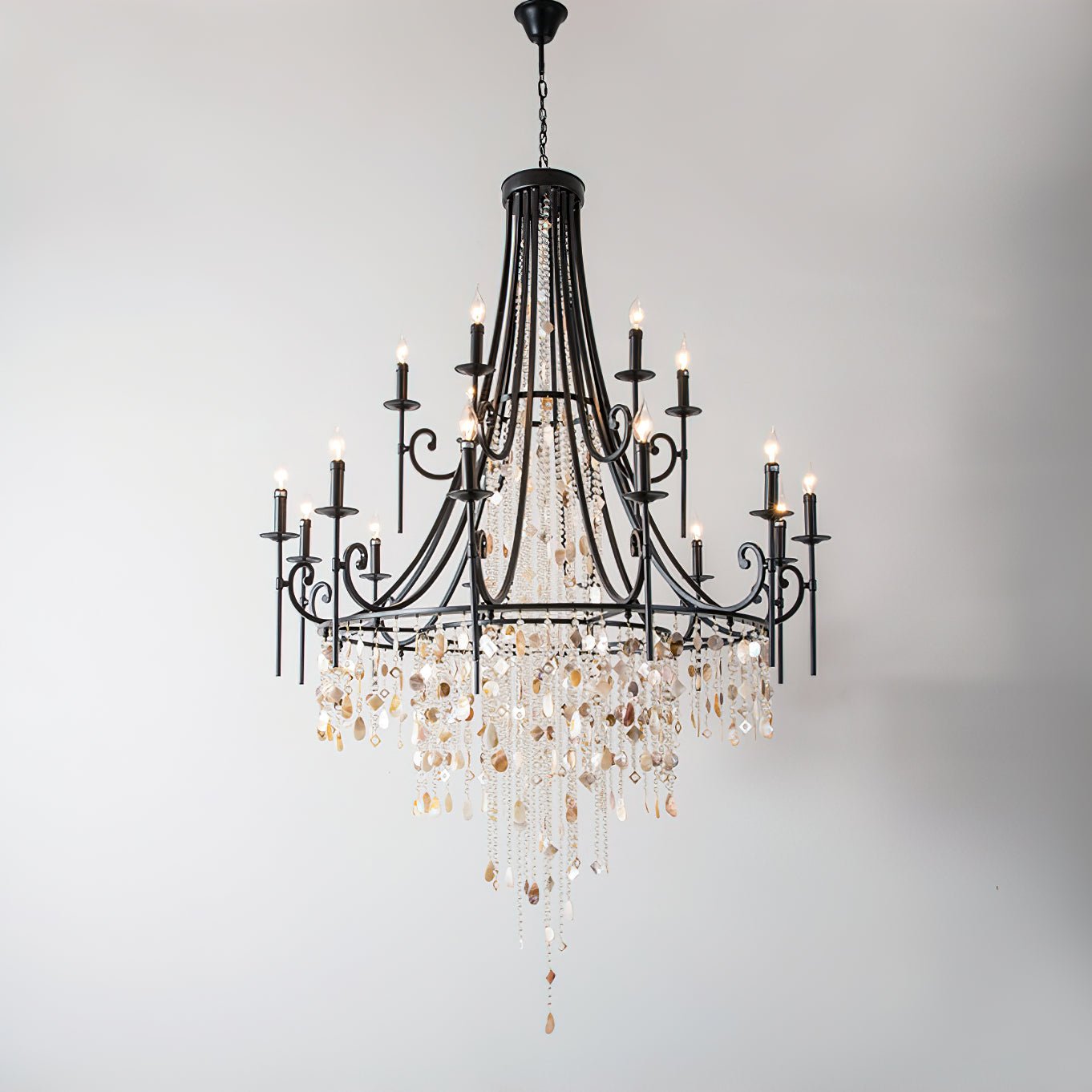 Tatum Lux Shell Crystal Chandelier – 21 Heads Copper