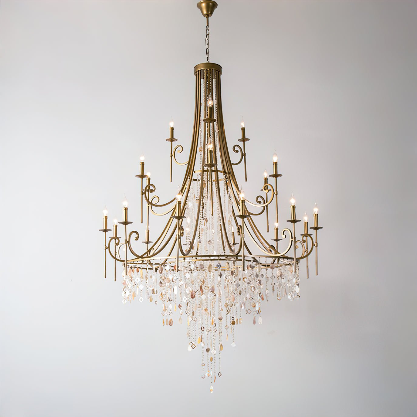 Tatum Lux Shell Crystal Chandelier – 21 Heads Copper