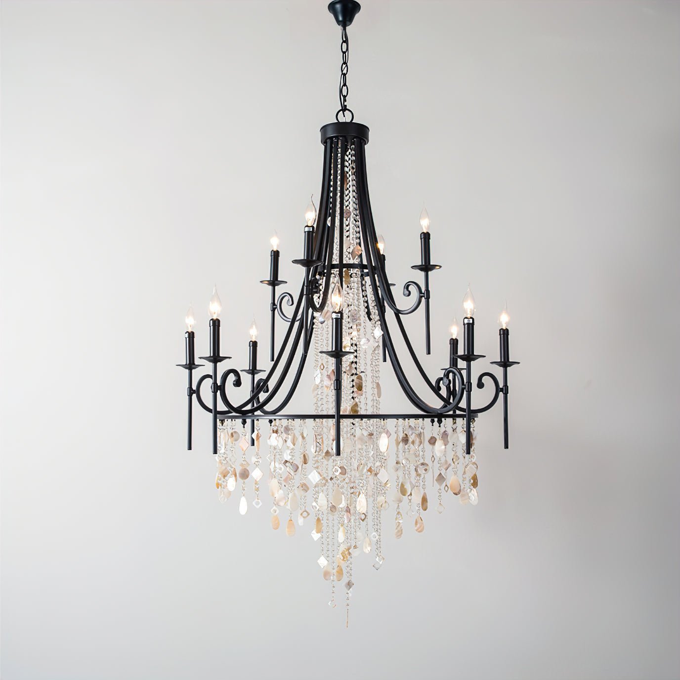 Tatum Lux Shell Crystal Chandelier – 21 Heads Copper