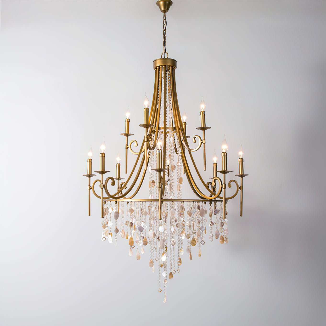 Tatum Lux Shell Crystal Chandelier – 21 Heads Copper