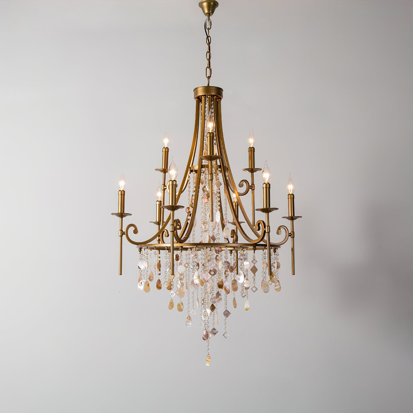 Tatum Lux Shell Crystal Chandelier – 21 Heads Copper