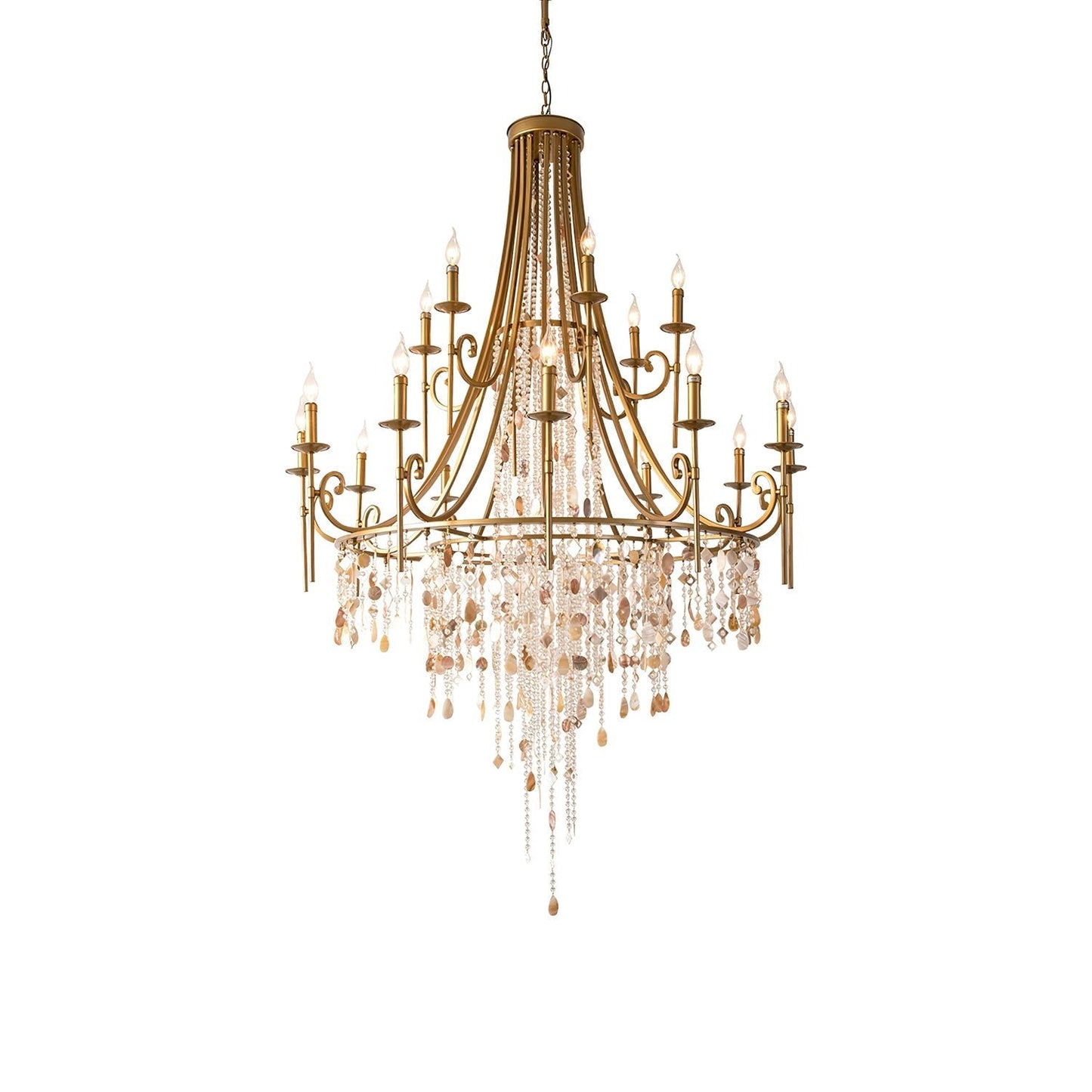 Tatum Lux Shell Crystal Chandelier - YIOSI