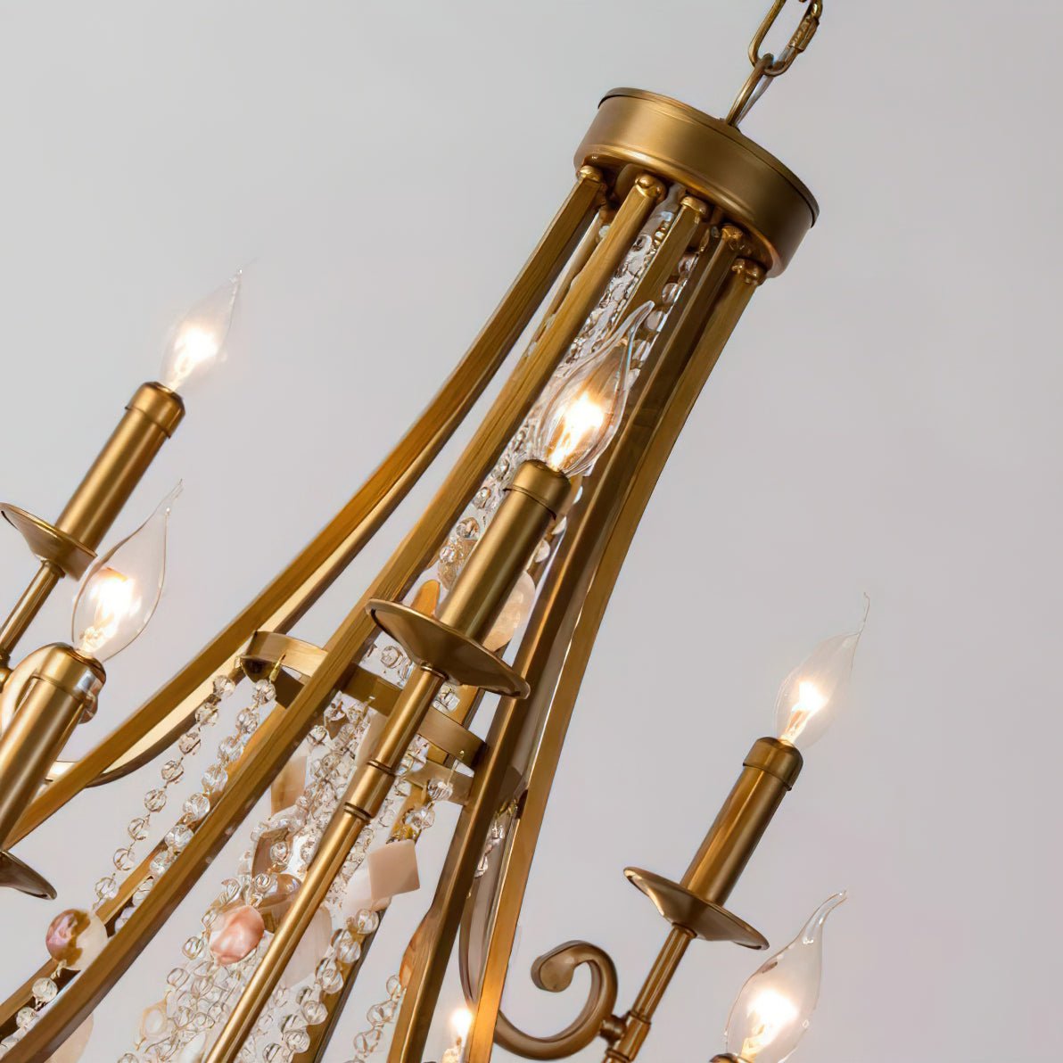 Tatum Lux Shell Crystal Chandelier – 21 Heads Copper