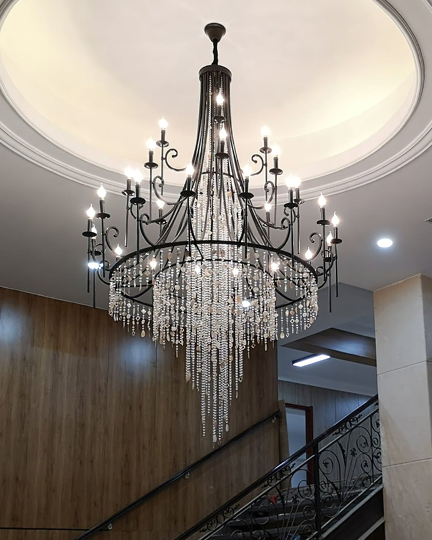 Tatum Lux Shell Crystal Chandelier – 21 Heads Copper