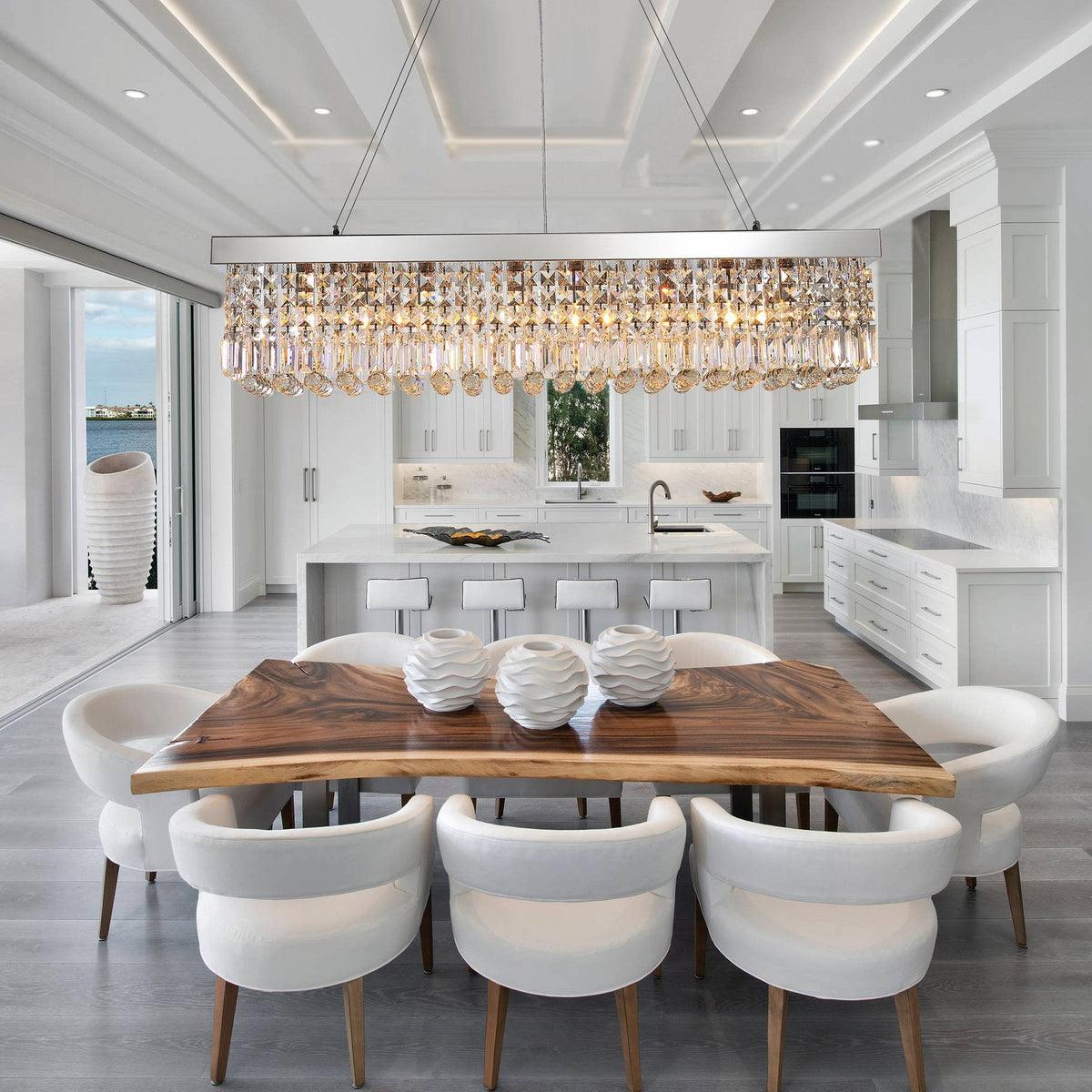 Vakkerlight Crystal Raindrop Chandelier – Sparkling Chrome Ceiling Light