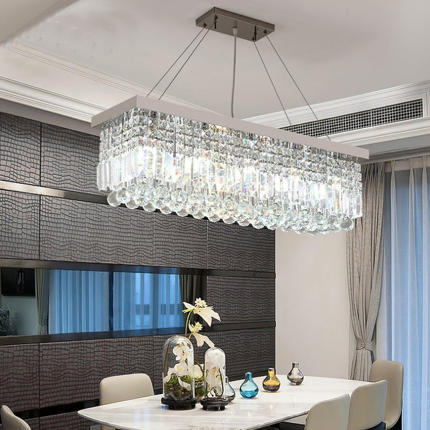 Vakkerlight Crystal Raindrop Chandelier – Sparkling Chrome Ceiling Light