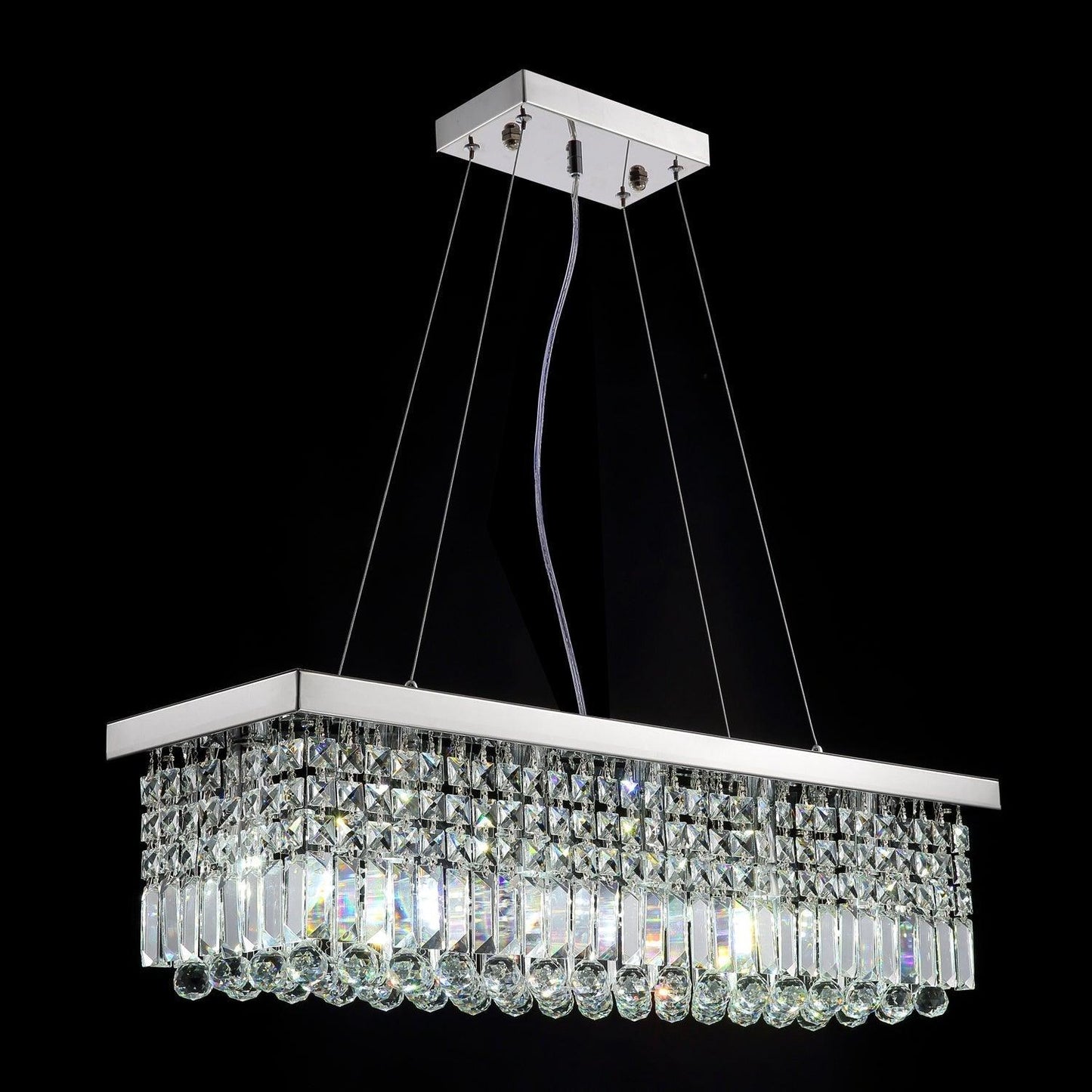 Vakkerlight Crystal Raindrop Chandelier – Sparkling Chrome Ceiling Light