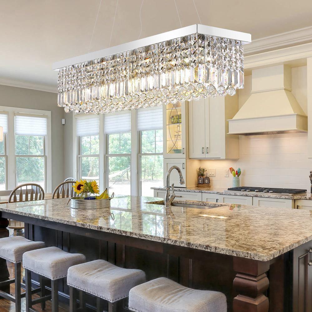 Vakkerlight Crystal Raindrop Chandelier – Sparkling Chrome Ceiling Light