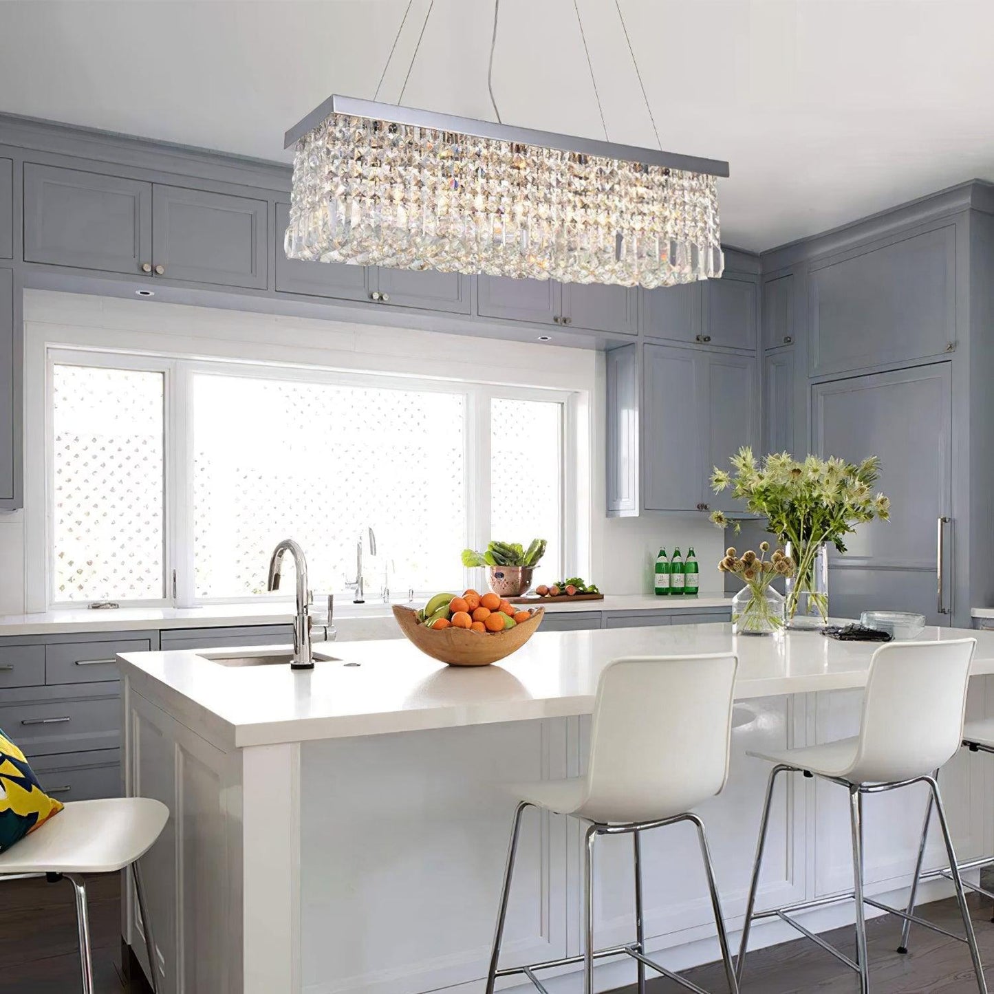 Vakkerlight Crystal Raindrop Chandelier – Sparkling Chrome Ceiling Light