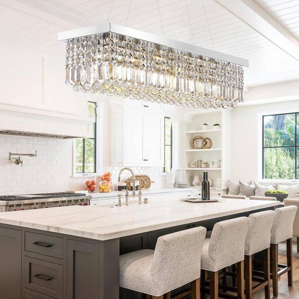 Vakkerlight Crystal Raindrop Chandelier – Sparkling Chrome Ceiling Light