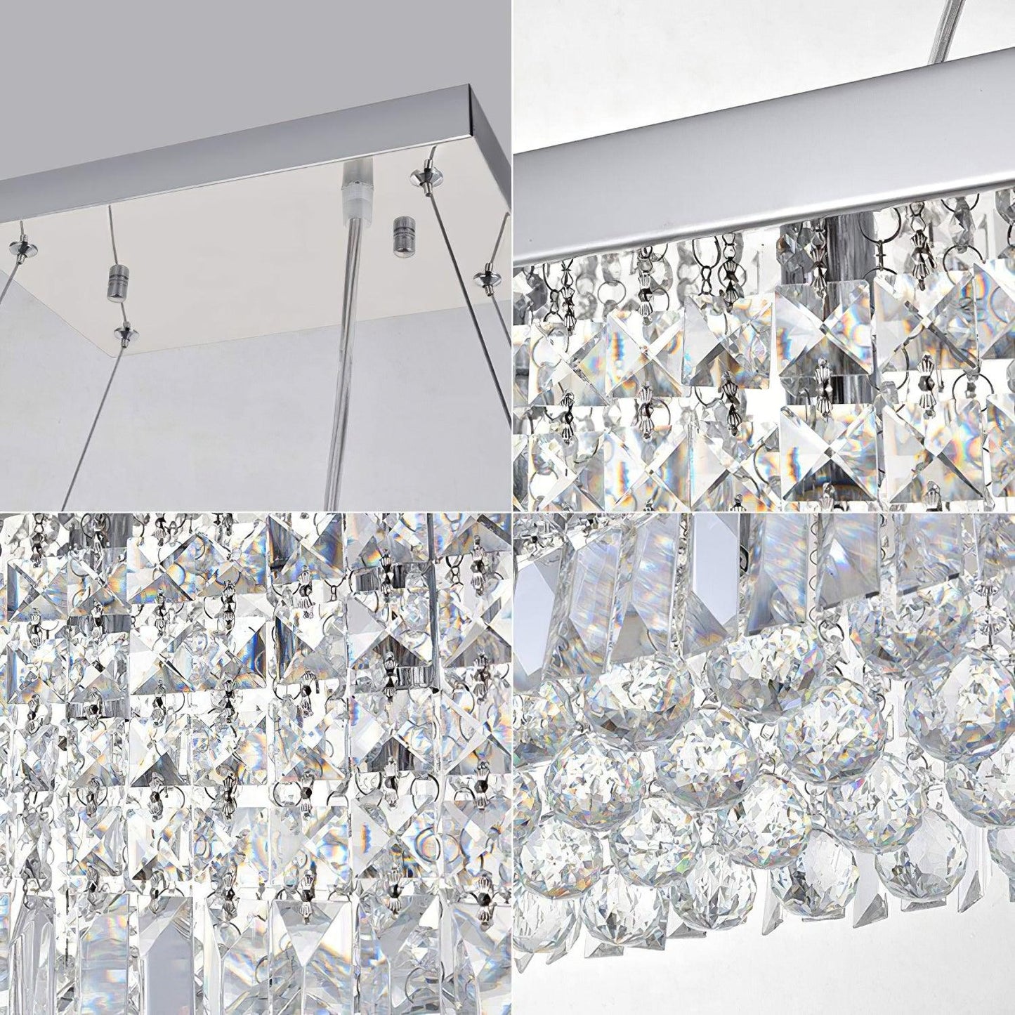 Vakkerlight Crystal Raindrop Chandelier – Sparkling Chrome Ceiling Light