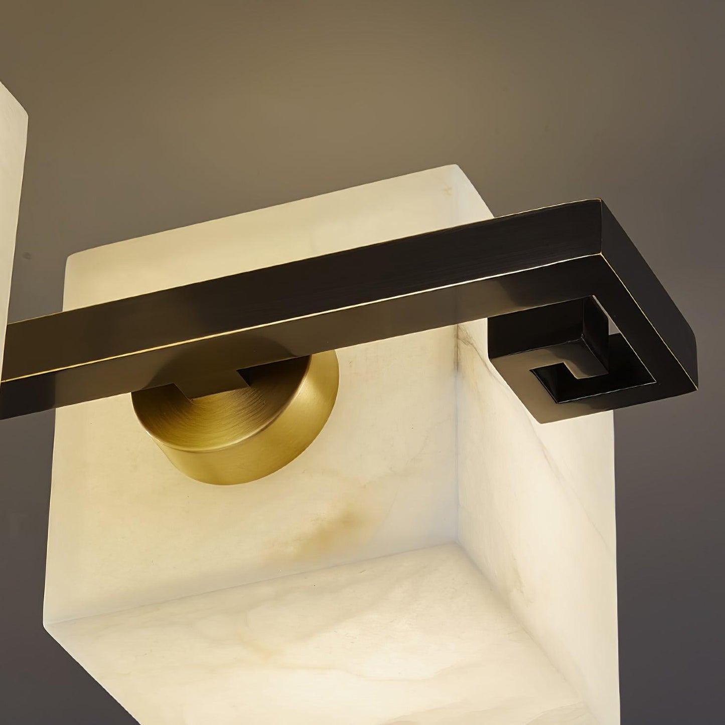 Cubist Alabaster Cluster Ceiling Lamp Modern Black & White 4-Head Light