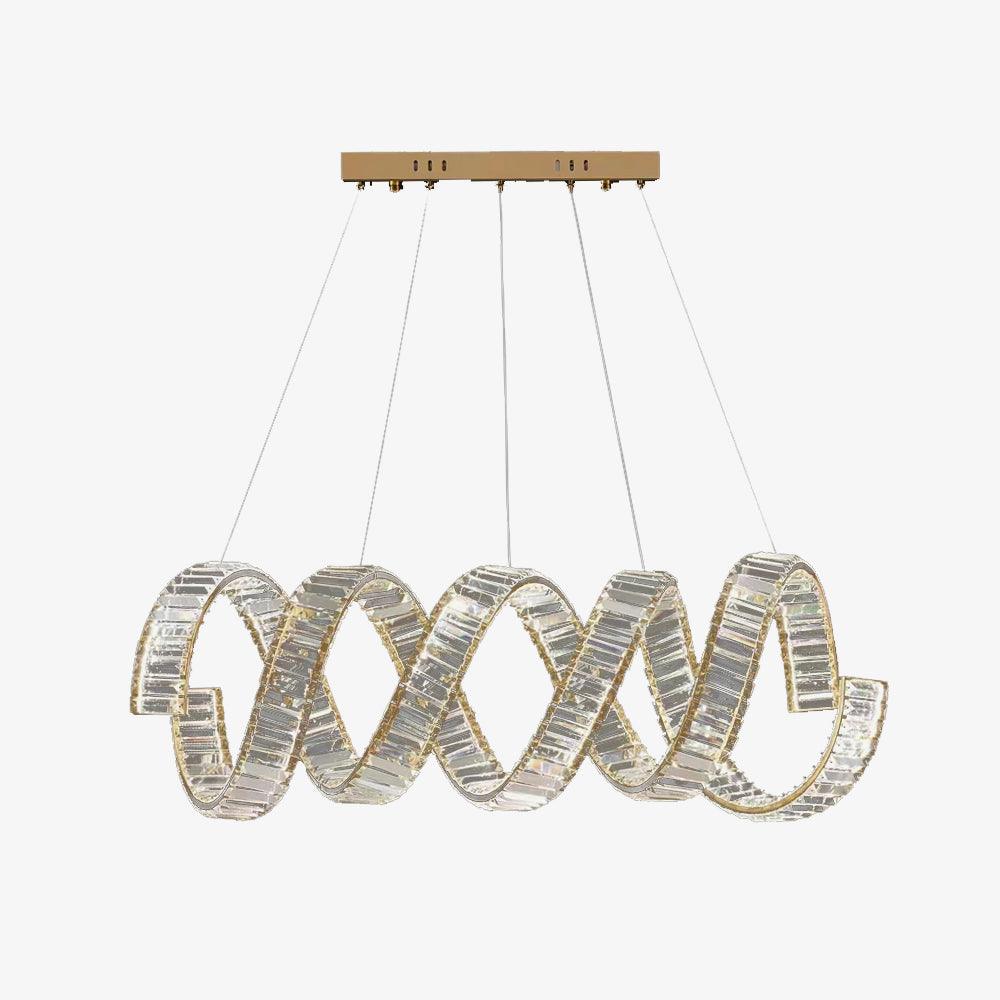 Vakkerlight Curved LED Crystal Chandelier with Gold Finish