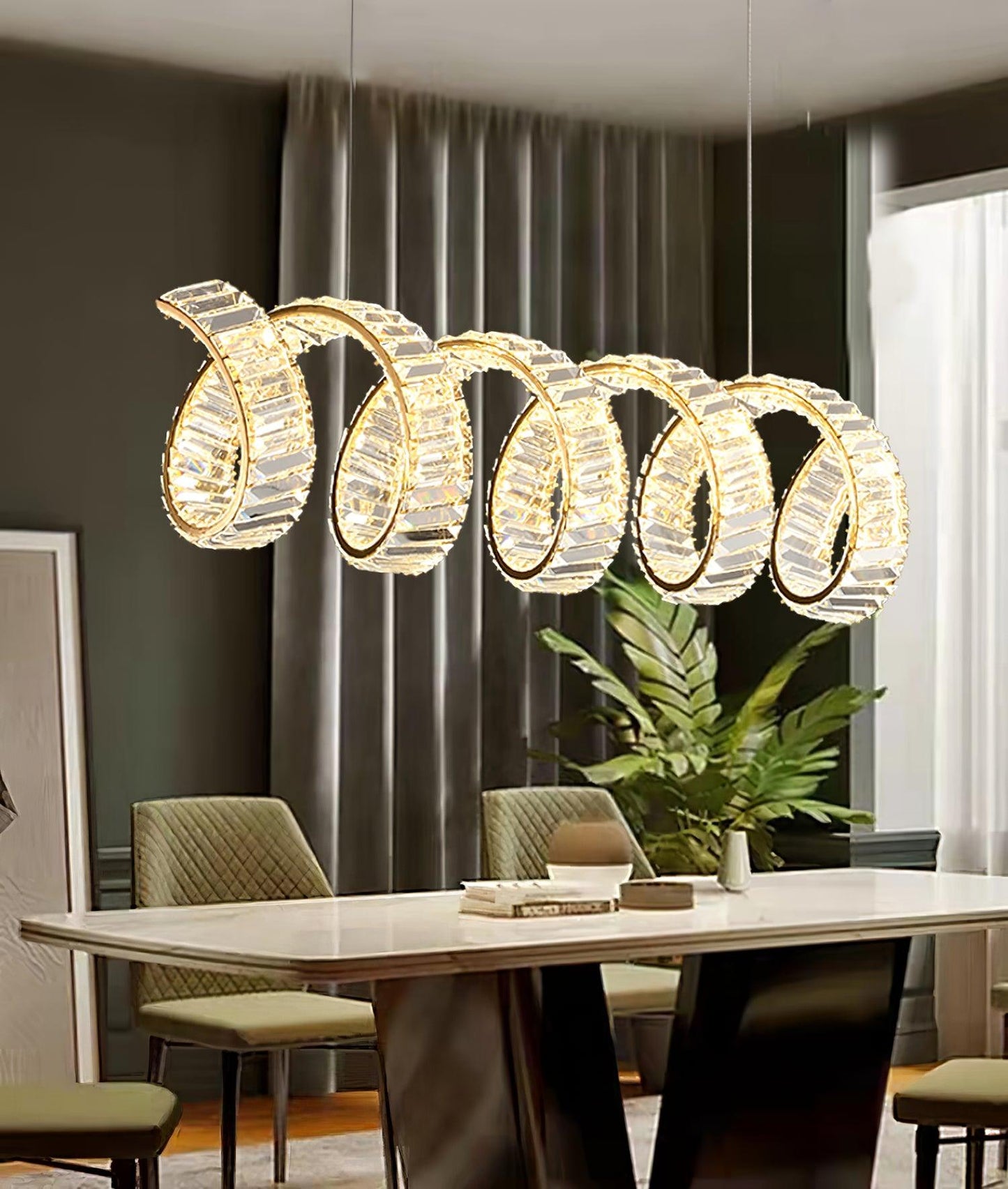 Curved LED Chandelier - YIOSI