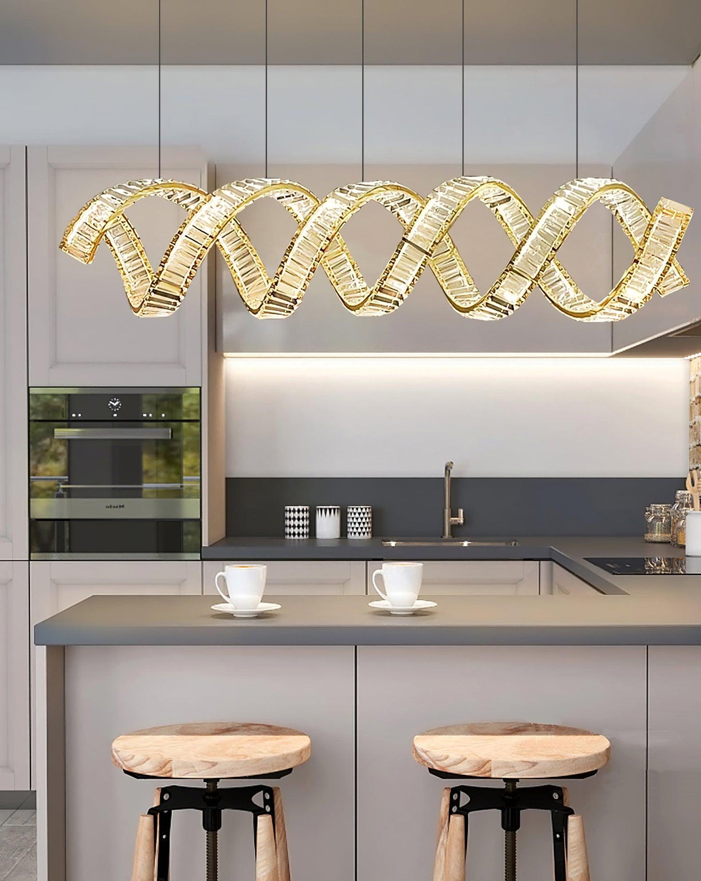 Curved LED Chandelier - YIOSI