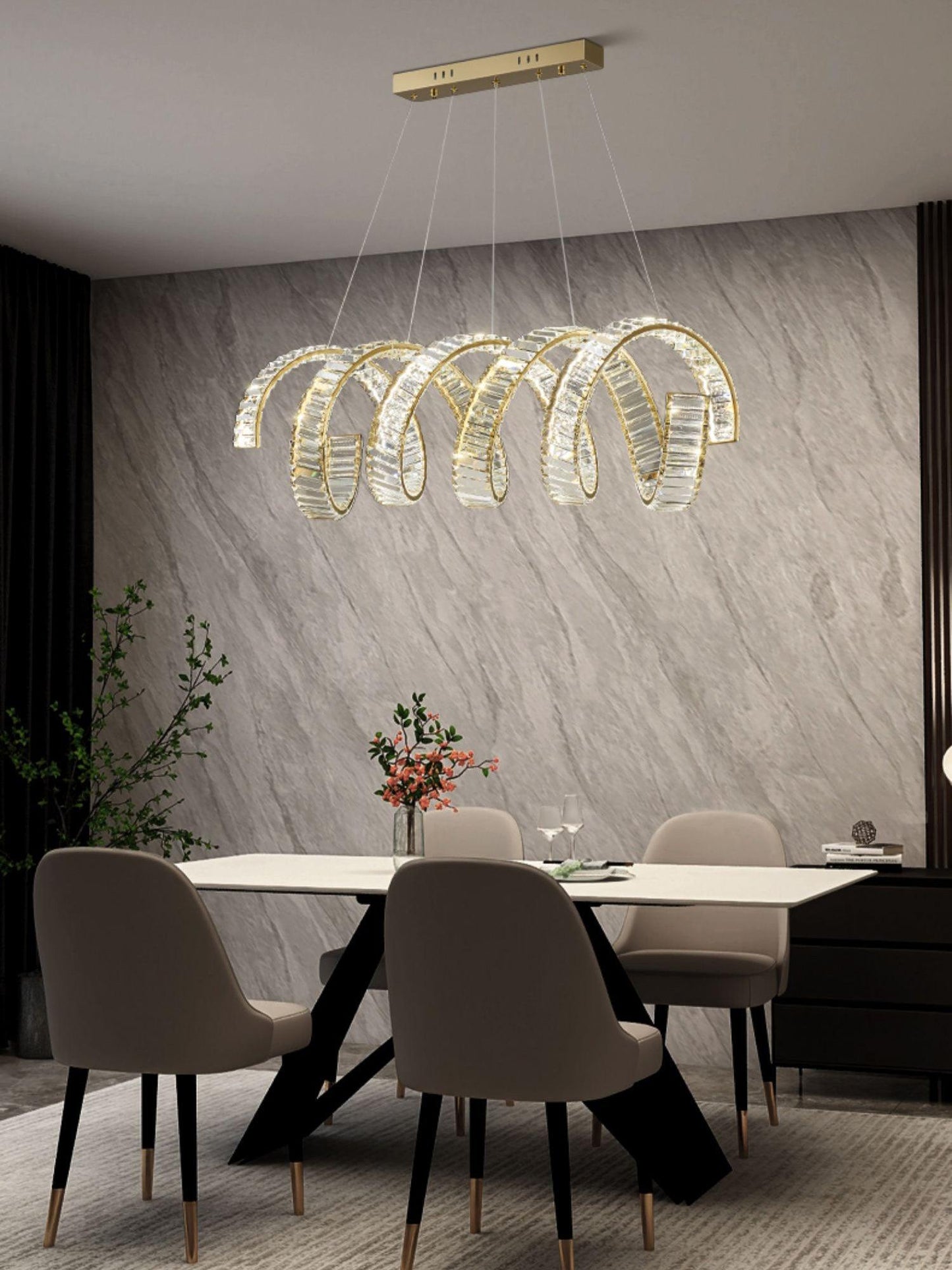 Curved LED Chandelier - YIOSI