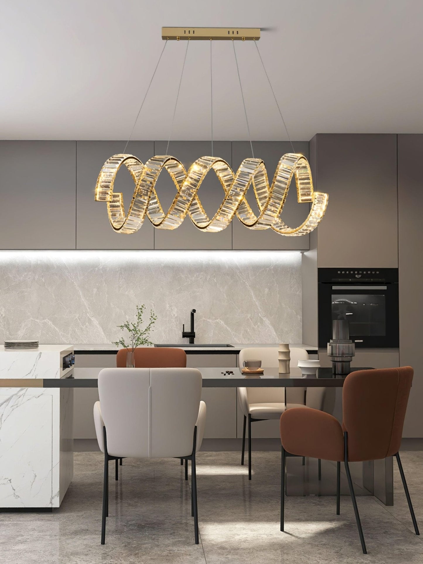 Curved LED Chandelier - YIOSI