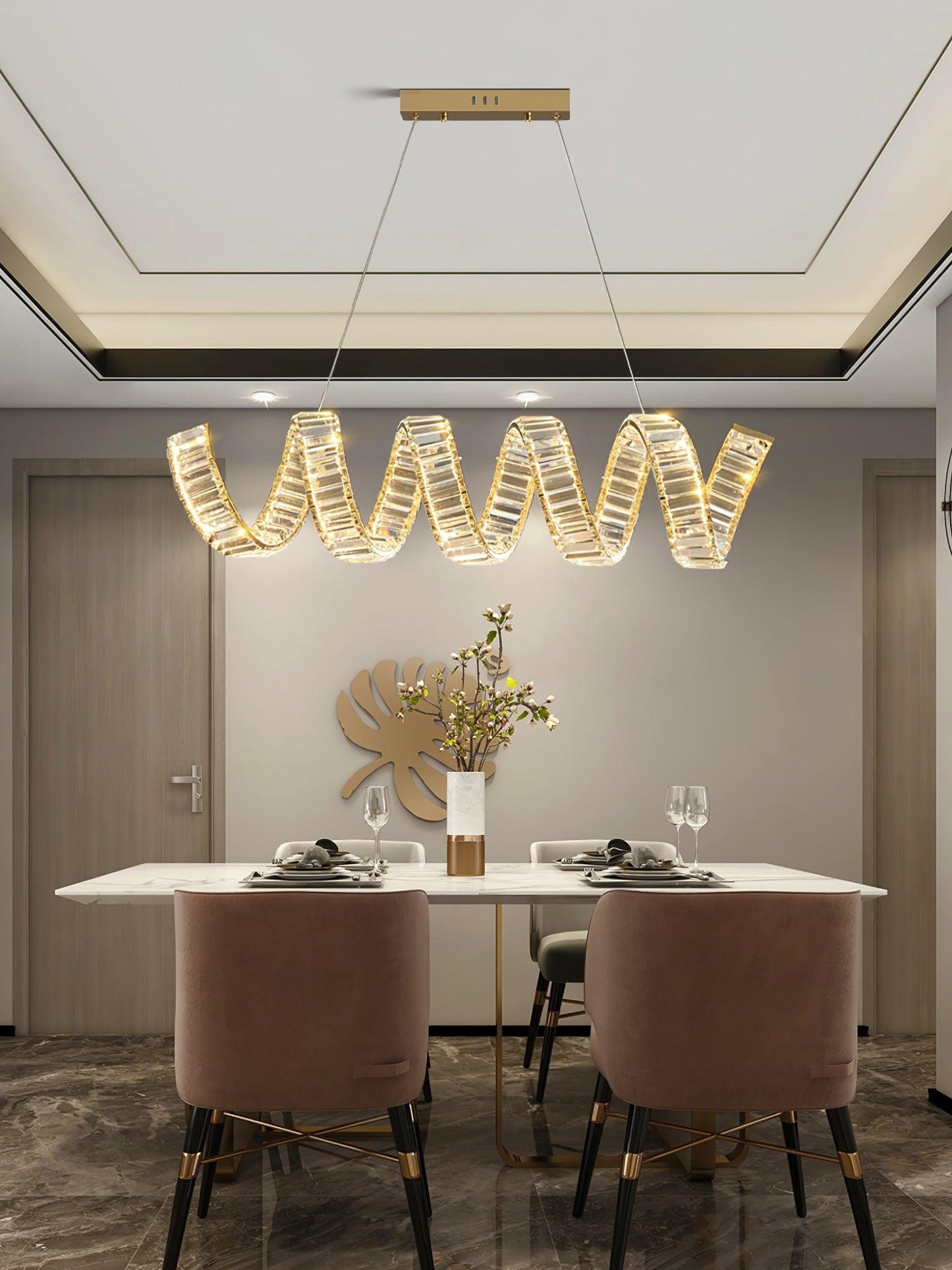 Curved LED Chandelier - YIOSI