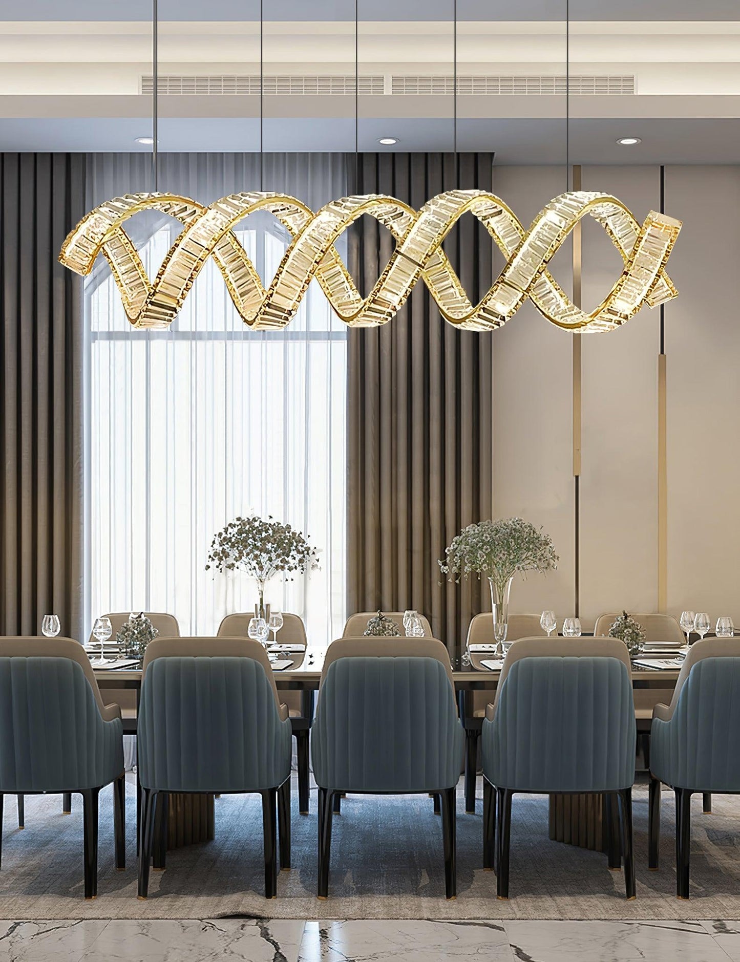 Curved LED Chandelier - YIOSI