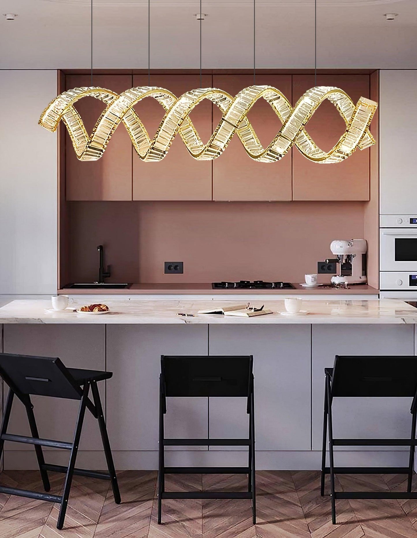 Curved LED Chandelier - YIOSI