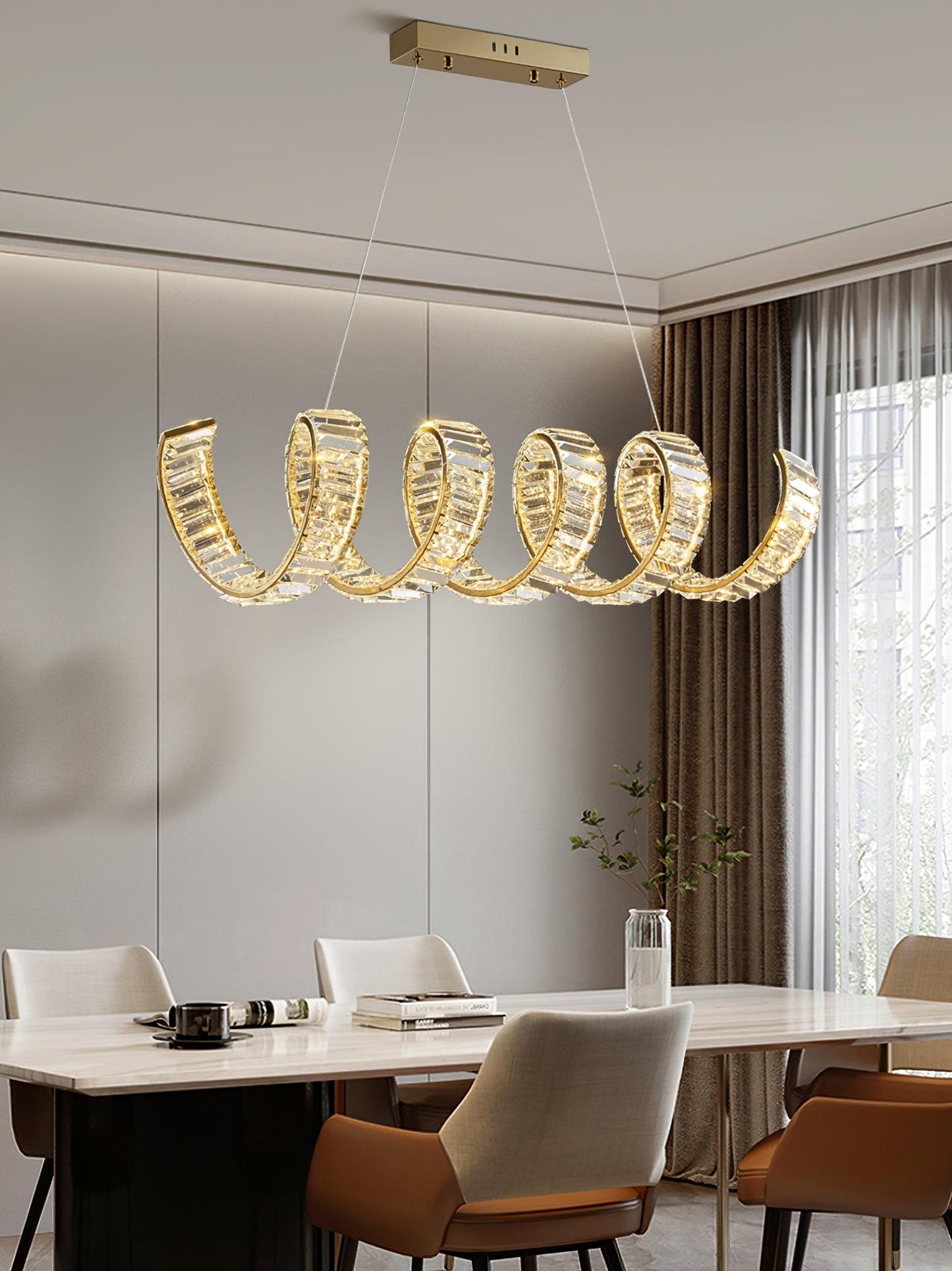Curved LED Chandelier - YIOSI