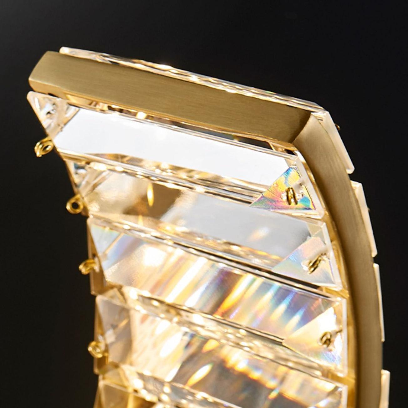 Vakkerlight Curved LED Crystal Chandelier with Gold Finish